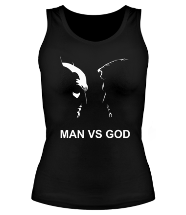 Женская майка борцовка Man vs God