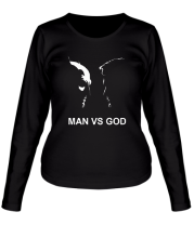 Женская футболка длинный рукав Man vs God