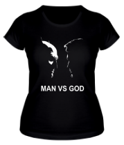 Женская футболка Man vs God
