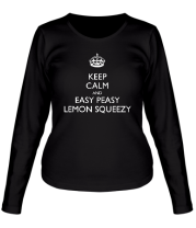 Женская футболка длинный рукав Keep calm and lemon squeezy! фото
