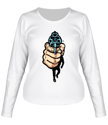 Женская футболка длинный рукав Пистолет