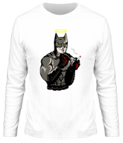 Мужская футболка длинный рукав Бэтмен  курит фото