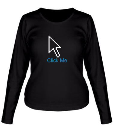 Женская футболка длинный рукав Click Me