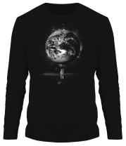 Мужская футболка длинный рукав  Человек на Луне
