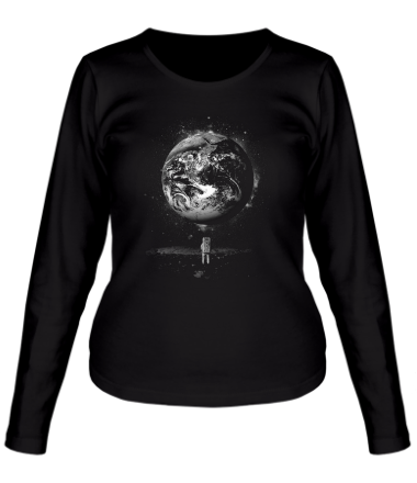 Женская футболка длинный рукав  Человек на Луне