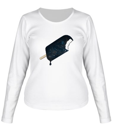 Женская футболка длинный рукав Космическое мороженное
