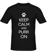 Мужская футболка Keep calm and purr on фото