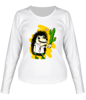 Женская футболка длинный рукав Довольный ёж фото