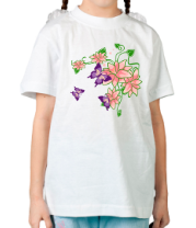 Детская футболка Цветы и бабочки