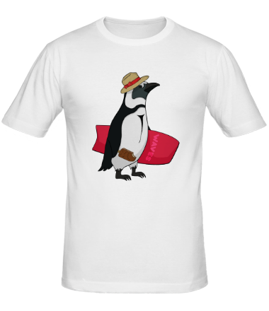 Мужская футболка Пингвин сёрфер