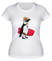 Женская футболка Пингвин сёрфер фото