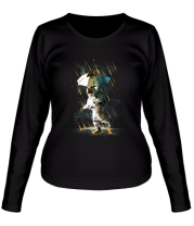 Женская футболка длинный рукав Метеоритный дождь в космосе