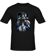 Мужская футболка Селфи в космосе фото