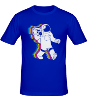 Мужская футболка Космонавт с магнитофоном