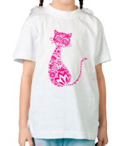 Детская футболка Кошка из цветов фото