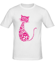 Мужская футболка Кошка из цветов фото