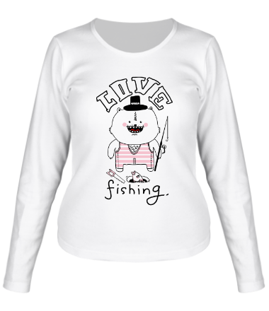 Женская футболка длинный рукав Love Fishing