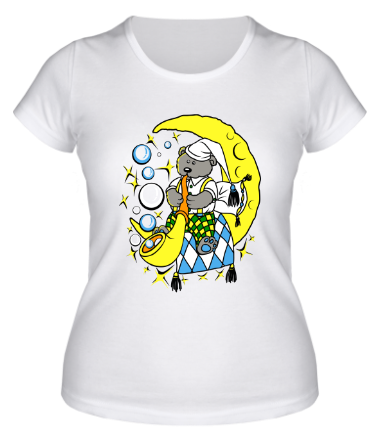 Женская футболка Мишка на Луне