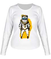 Женская футболка длинный рукав Крутой кот фото