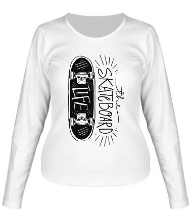 Женская футболка длинный рукав Скейтборд - жизнь