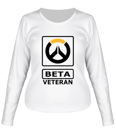 Женская футболка длинный рукав Overwatch beta veteran