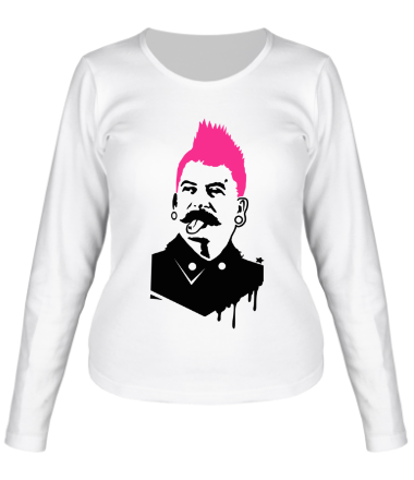Женская футболка длинный рукав Сталин-панк