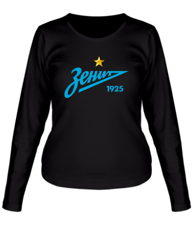 Женская футболка длинный рукав ФК Зенит (золотая звезда)
