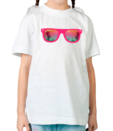 Детская футболка В очках на пляже