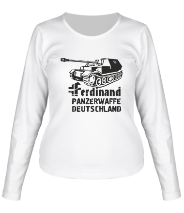 Женская футболка длинный рукав ПТ САУ Ferdinand