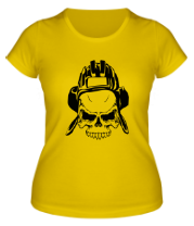 Женская футболка Череп Танкиста фото