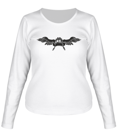 Женская футболка длинный рукав Крылья танкиста