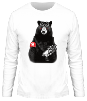 Мужская футболка длинный рукав Медведь Бунтарь фото