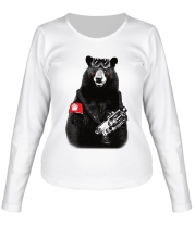 Женская футболка длинный рукав Медведь Бунтарь фото