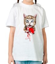 Детская футболка Котёнок с рыбкой фото