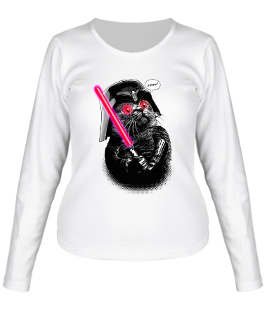 Женская футболка длинный рукав Darth Meow