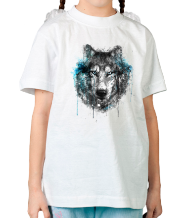 Детская футболка Волк брызги
