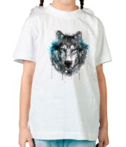 Детская футболка Волк брызги фото