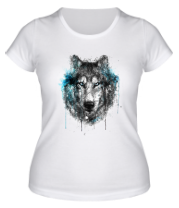 Женская футболка Волк брызги