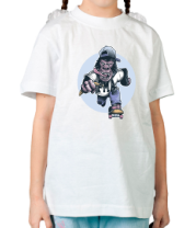 Детская футболка  Горилла на скейте фото