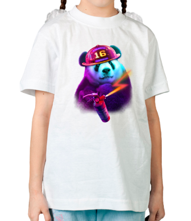 Детская футболка Панда пожарный