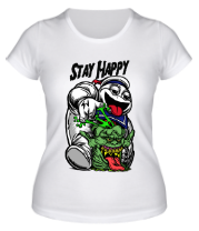 Женская футболка Stay Happy фото