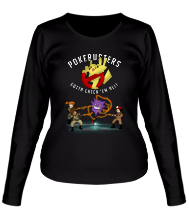 Женская футболка длинный рукав Pokebusters