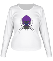 Женская футболка длинный рукав Фиолетовый паук