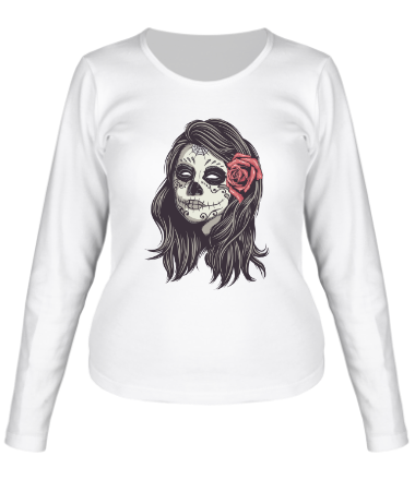 Женская футболка длинный рукав Девушка зомби