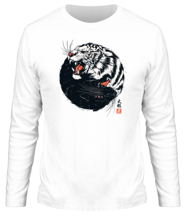 Мужская футболка длинный рукав Тайчи Тигр