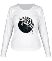 Женская футболка длинный рукав Тайчи Тигр фото