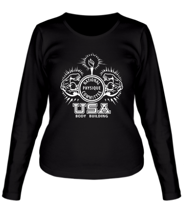 Женская футболка длинный рукав National Physique Committee USA
