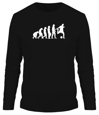 Мужская футболка длинный рукав Футбольная Эволюция