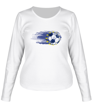 Женская футболка длинный рукав European football soccer art 2016