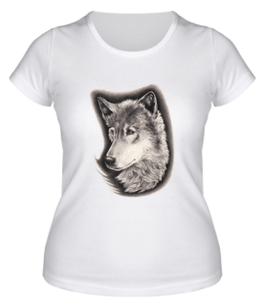 Женская футболка Портрет Волка